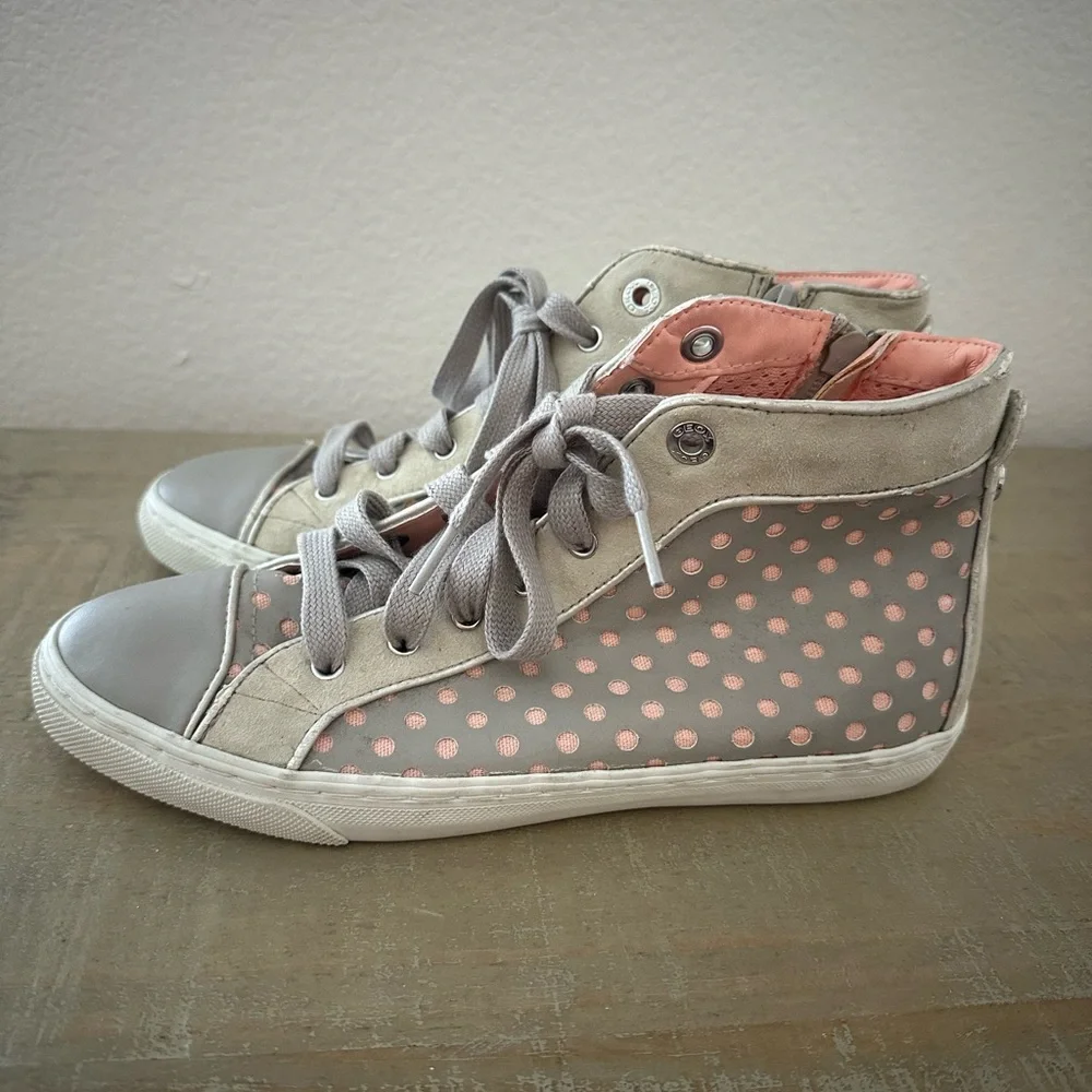 GEOX Women's shoes  8 (EU 38)sneakers gray leather pink suede‎